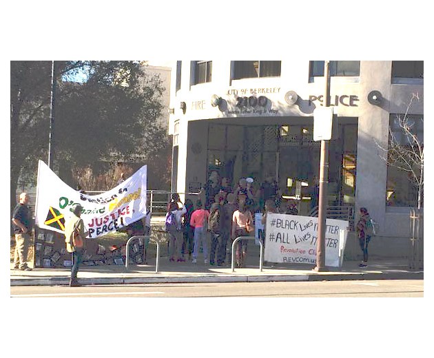 Berkeley High, CA students at police station. Photo: Twitter