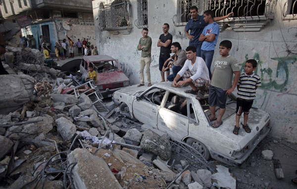 AP Photo: Rafah refugee camp in Gaza where five members of the Ghannam family were killed by an Israeli missile on July 11. 