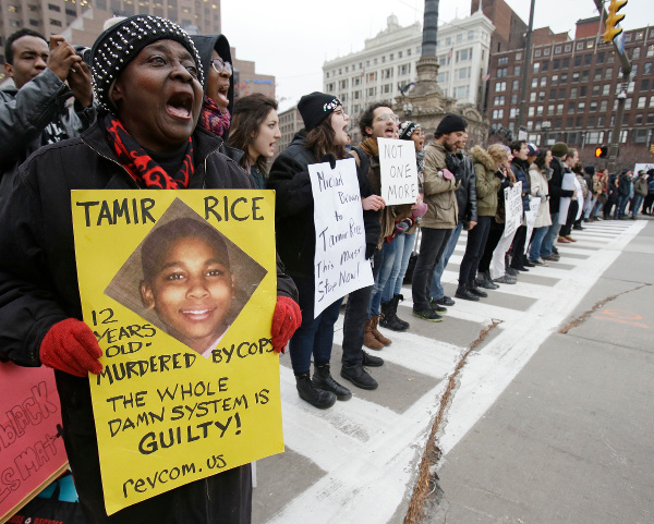 Protesting murder of 12-year-old Tamir Rice in Cleveland, November 25
