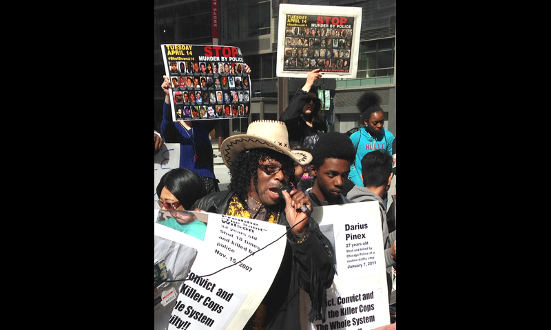 Chicago: Families of Freddie Wilson and Darius Pinex—killed by police. Photo: special to revcom.us