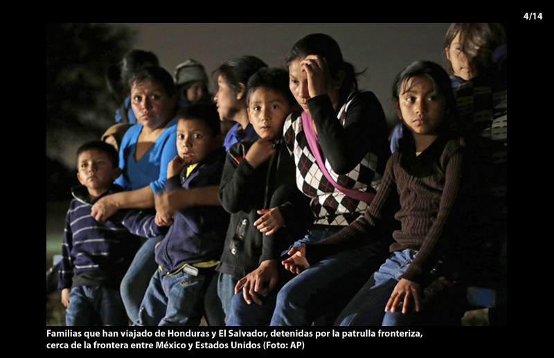 Familias que han viajado de Honduras y El Salvador, detenidas por la patrulla fronteriza