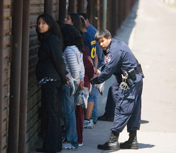 Immigrants detained and being prepared for deportation to Mexico