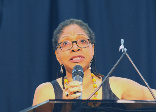 Marsha Coleman-Adebayo, a former senior policy analyst for, and whistle-blower on the United States Environmental Protection Agency (EPA) and activist with the DC Hands Up Coalition