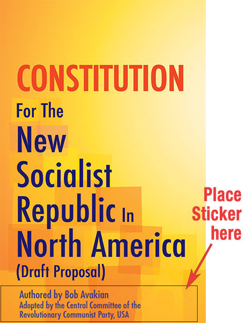 Sticker placement for cover of socialist constitution