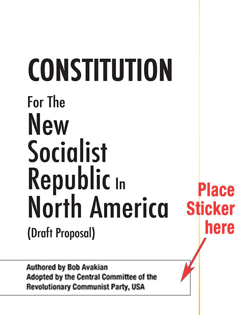 Sticker placement for title page of socialist constitution