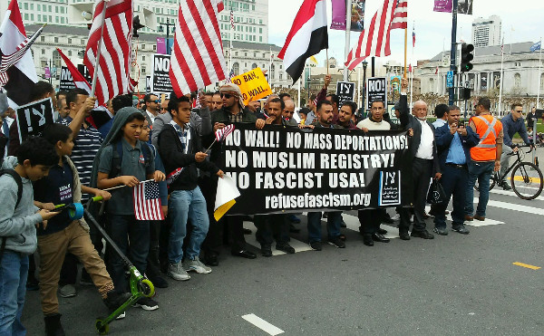 San Francisco, Yemenis protest Muslim ban, March 10.