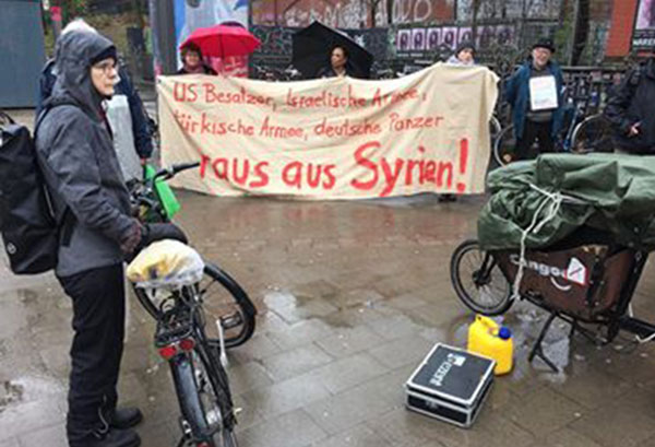 Protest in Hamburg, Germany against US attack on Syria