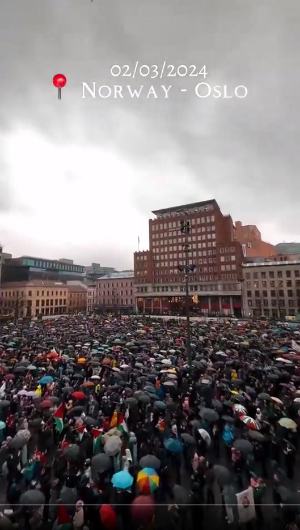 Pro-Palestine protest in Oslo, Norway, March 2, 2024
