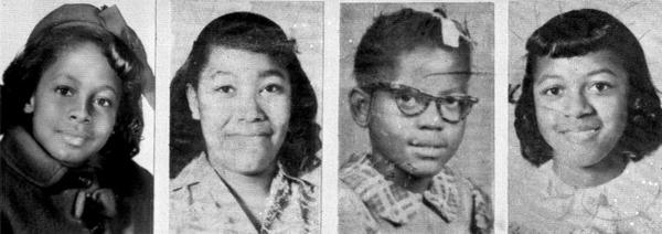 Four young girls killed when KKK bombed Baptist church in Birmingham