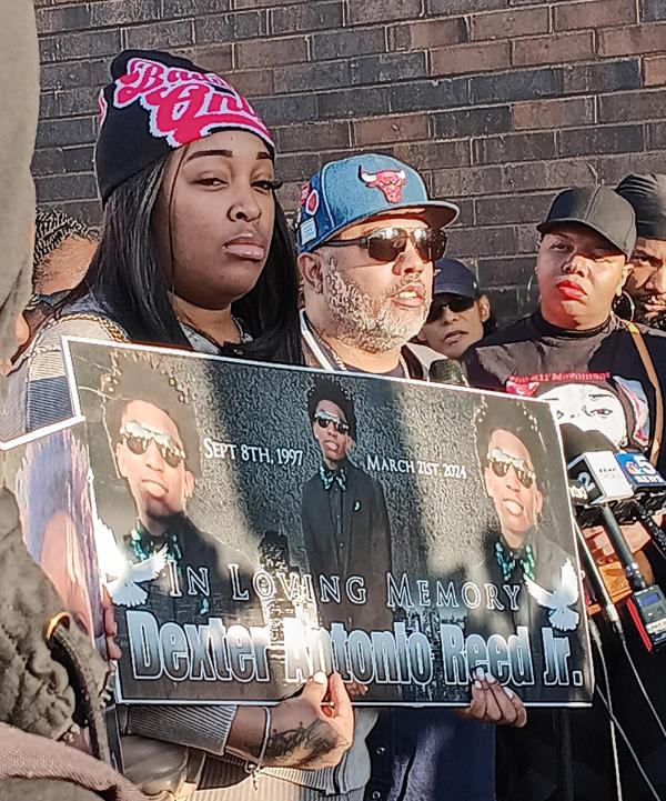 Protest Dexter Reed's murder by Chicago police, April 10, 2024.