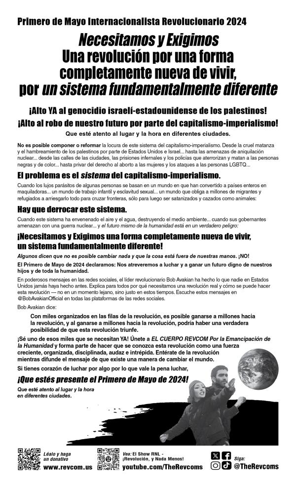 leaflet May Day 2024 slogans spanish