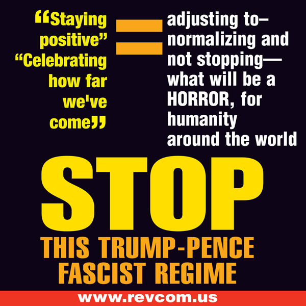 staying positive equals adjusting to/normalizing a horror for humanity