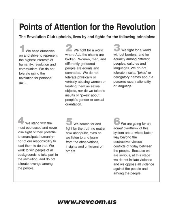 Points of Attention for the Revolution