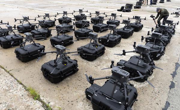 U.S.-supplied Matrice drones for surveillance for the Ukrainian army in Kyiv region, Ukraine, August 2, 2022.
