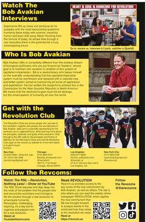 Backpage of We Are The Revcoms May 1st broadsheet